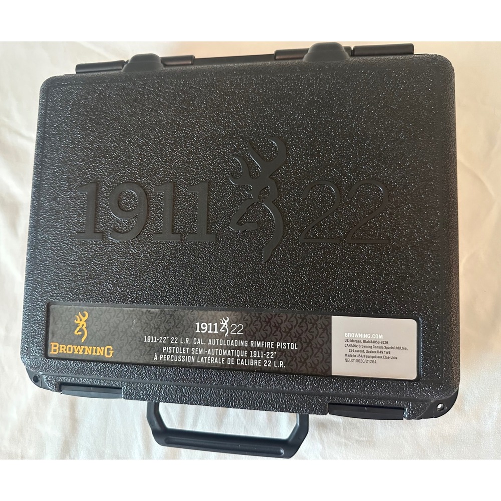 Browning 1911-22 Black Pistol Case W/ Cable Lock 051820490 Buckmark Logo